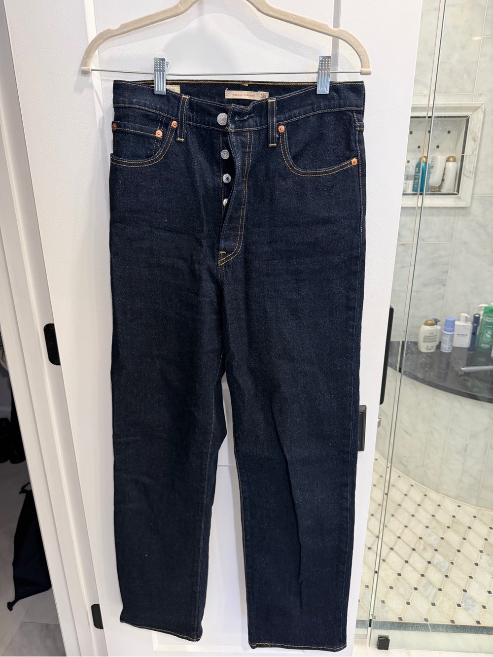 Dark Indigo Women’s Ribcage Straight Jeans